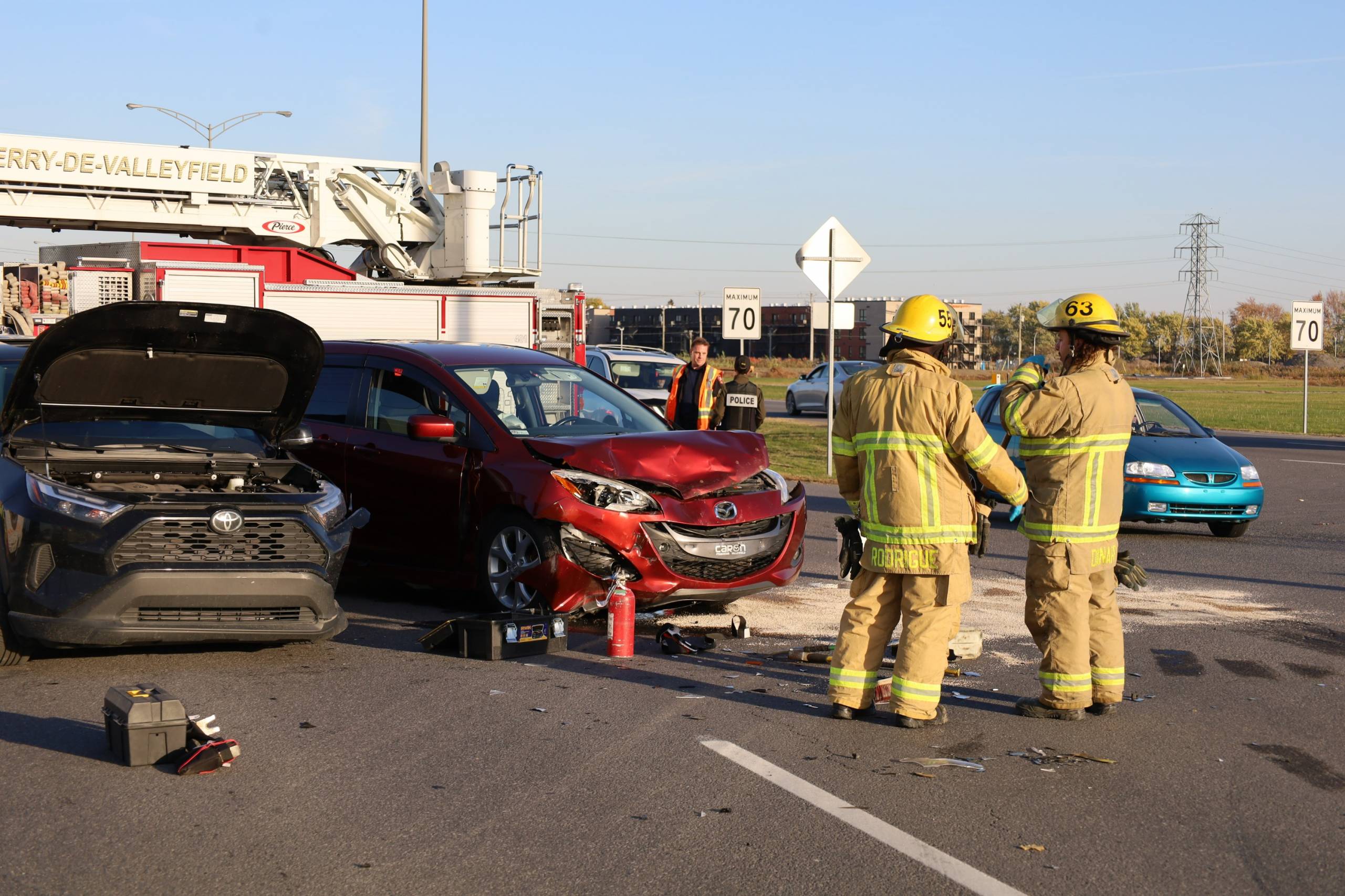 Trois personnes impliquées dans une collision