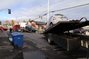 Trois véhicules accidentés au centre-ville
