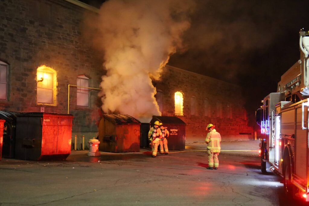 Intervention pour un incendie de conteneur