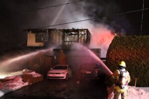 Maison rasée par les flammes sur Victor-Léger