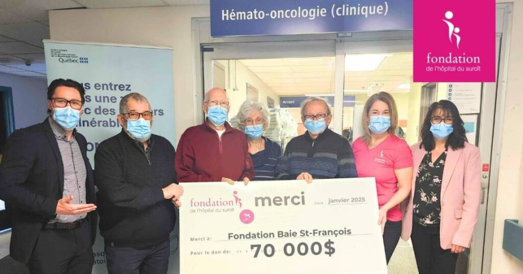 Don de 70 000$ de la Fondation Baie St-François pour les patients atteints de cancer