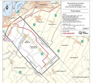 Ligne d’alimentation d’Hydro-Québec: le tracé retenu rendu public