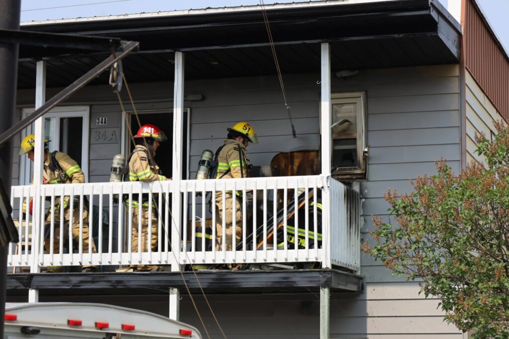 Incendie sur un balcon, rue Perreault