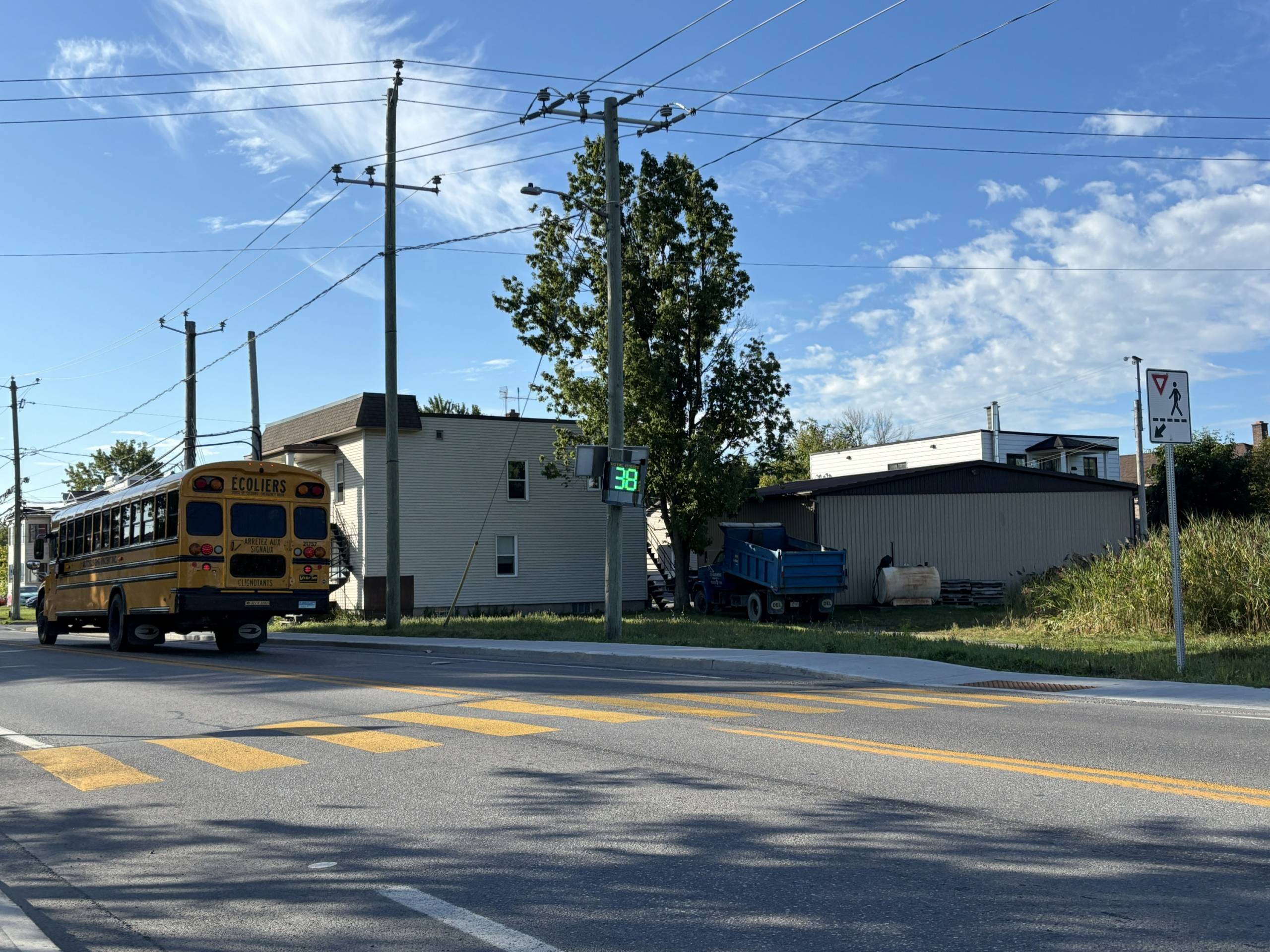 Chemin de la Beauce à Beauharnois : des feux à clignotement rapide au passage piéton