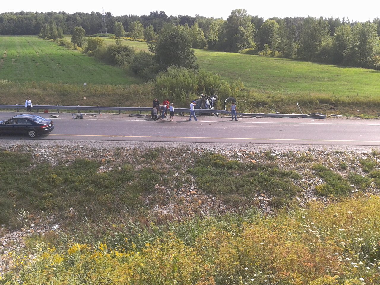 Une personne blessée dans une sortie de route