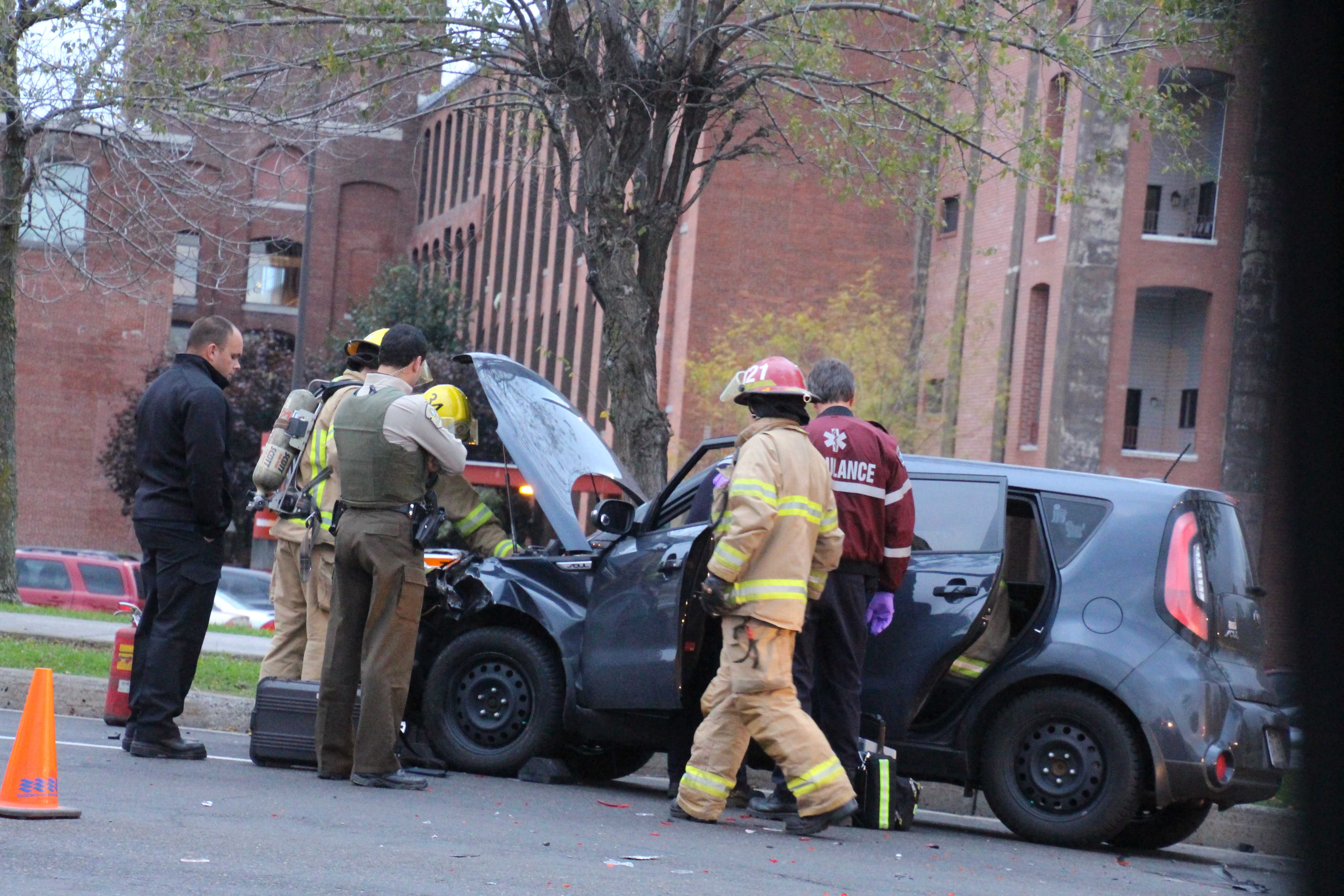 Conductrice blessée lors d’une collision
