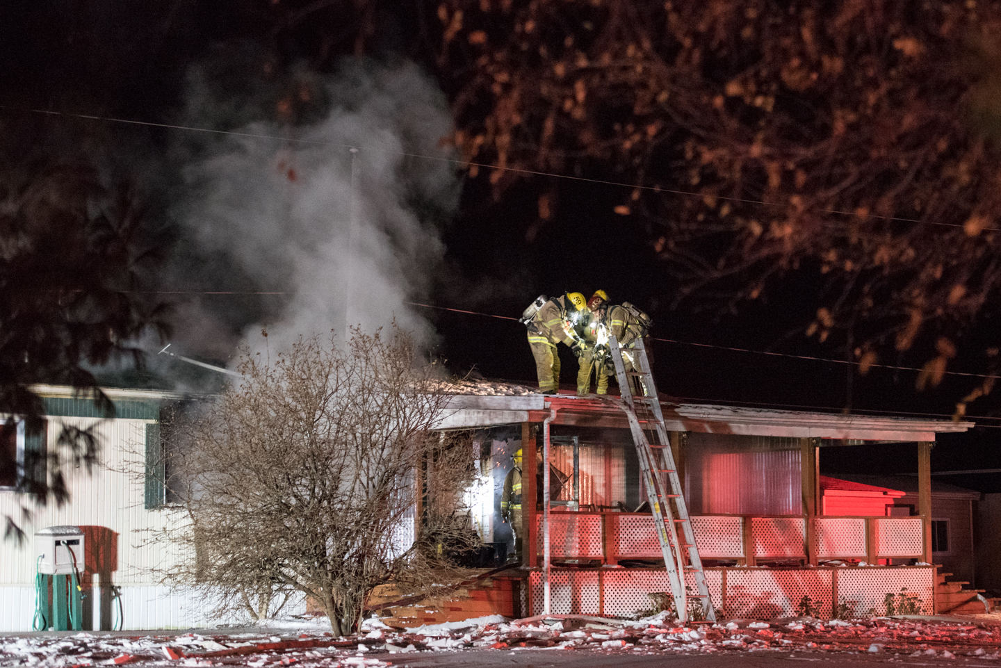 Résidence ravagée par le feu à Saint-Stanislas-de-Kostka