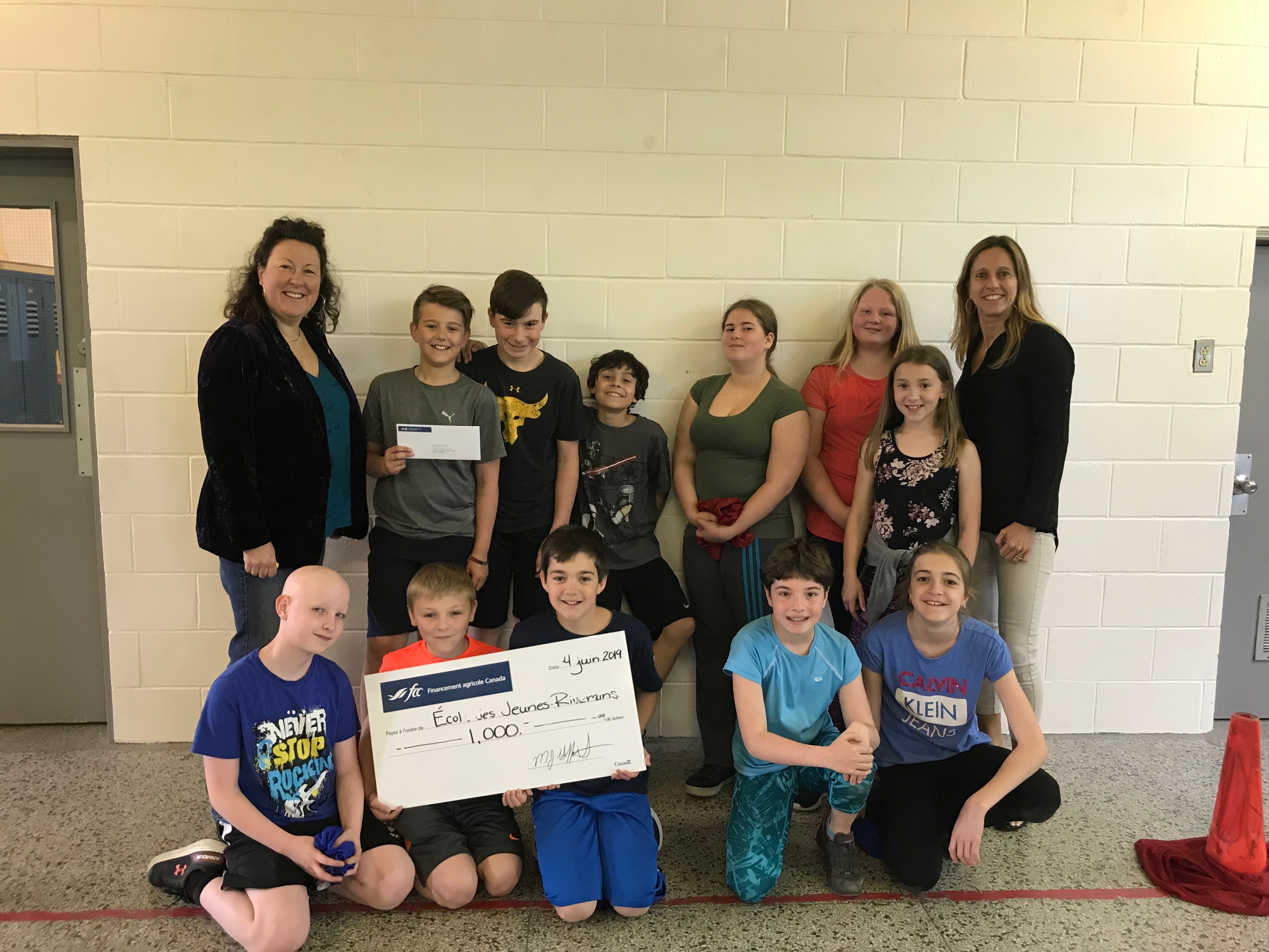 Don de 1000 $ au programme alimentaire de l’École Des Jeunes-Riverains