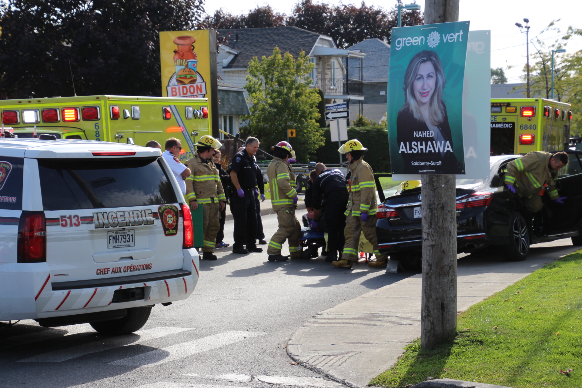 Conducteur blessé au cou lors d’une collision