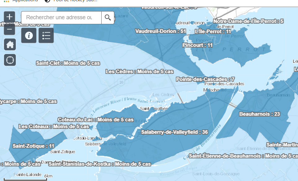 COVID-19: 8 nouveaux cas à Valleyfield