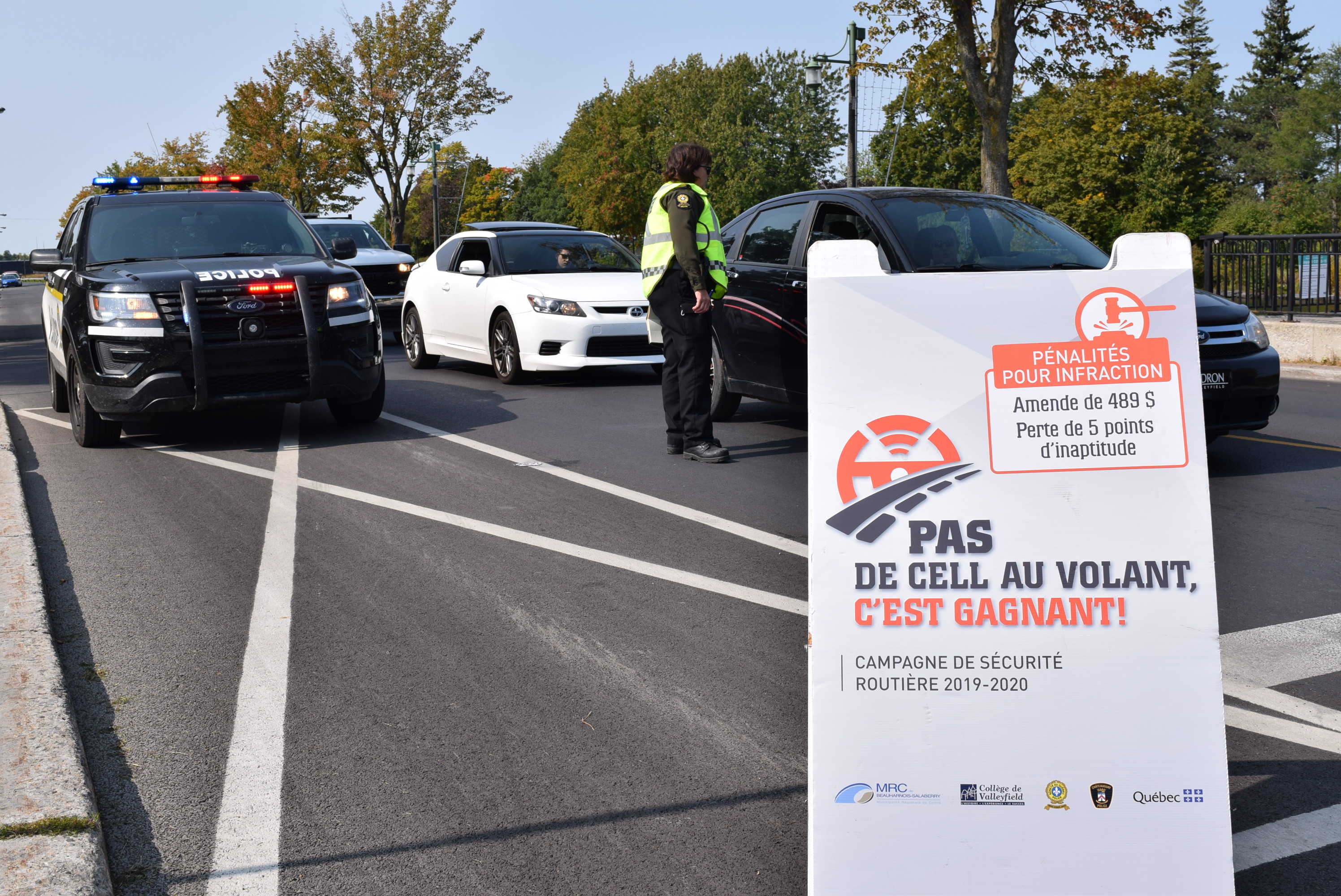 Image illustrant l'article: 700 automobilistes ont eu un rappel que "Pas de cell au volant, c'est gagnant"