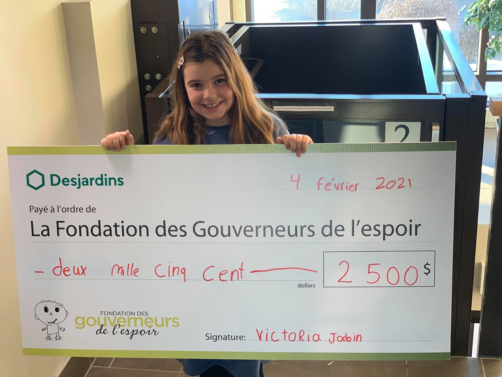 À 8 ans, elle amasse 2500 $ pour les enfants malades