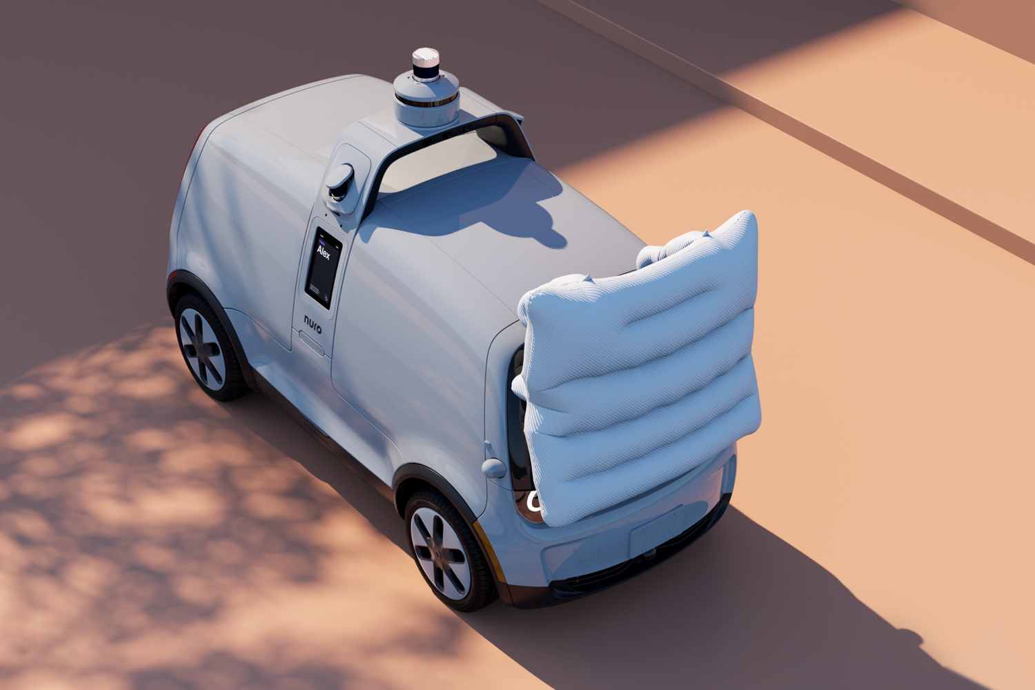 Le robot de livraison Nuro protège les piétons et les cyclistes avec un coussin gonflable