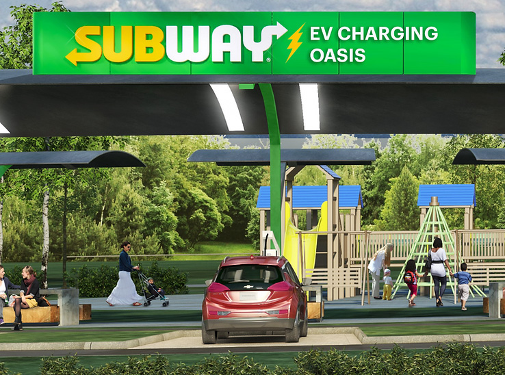 Image illustrant l'article: Les restaurants Subway veulent qui vous mangiez frais pendant que vous rechargez votre véhicule