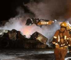 Garage détruit par un incendie à Coteau-du-Lac