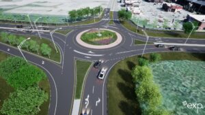Vaudreuil-Dorion : début de la construction du carrefour giratoire de la Gare