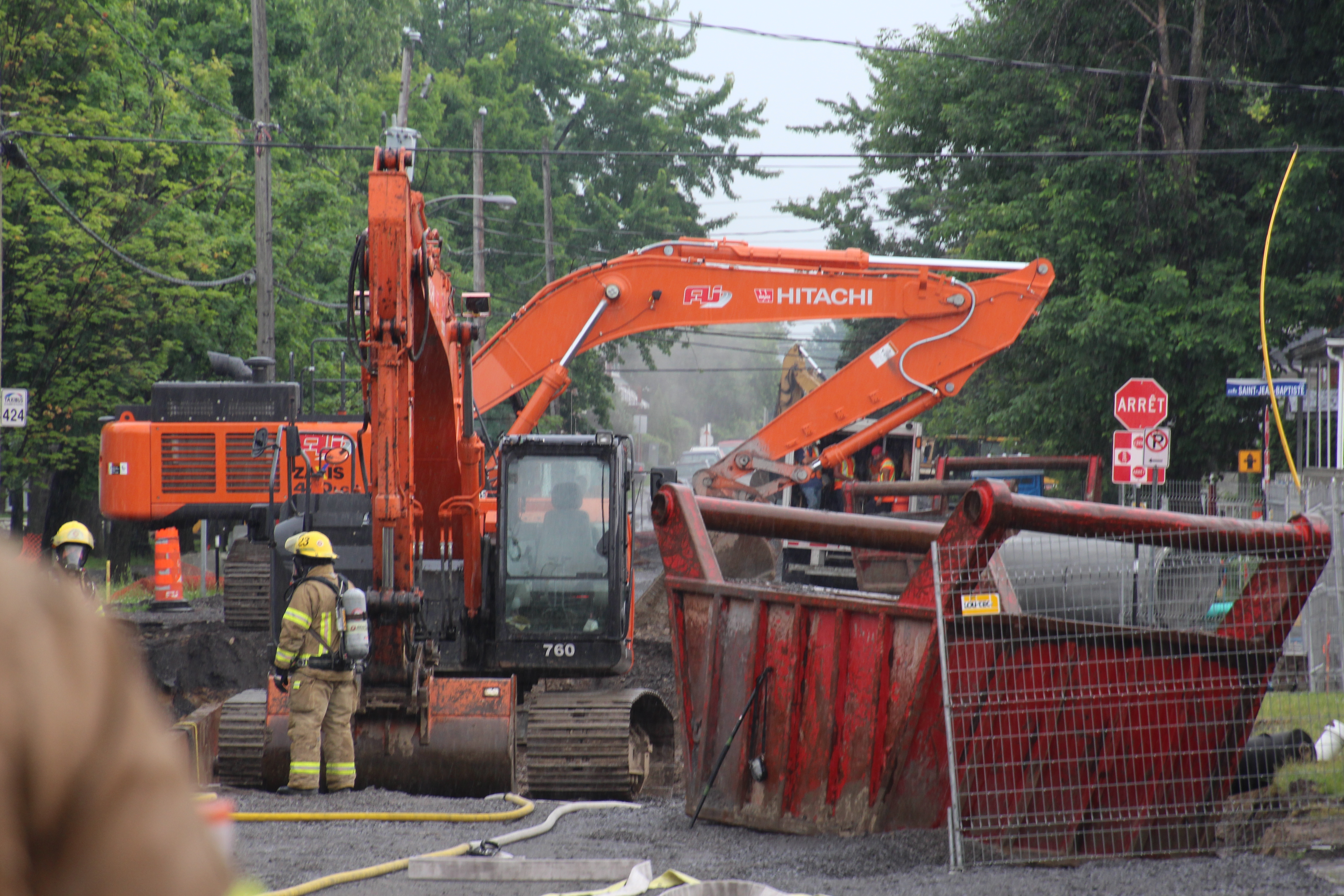 Importante fuite de gaz naturel dans le centre-ville de Valleyfield