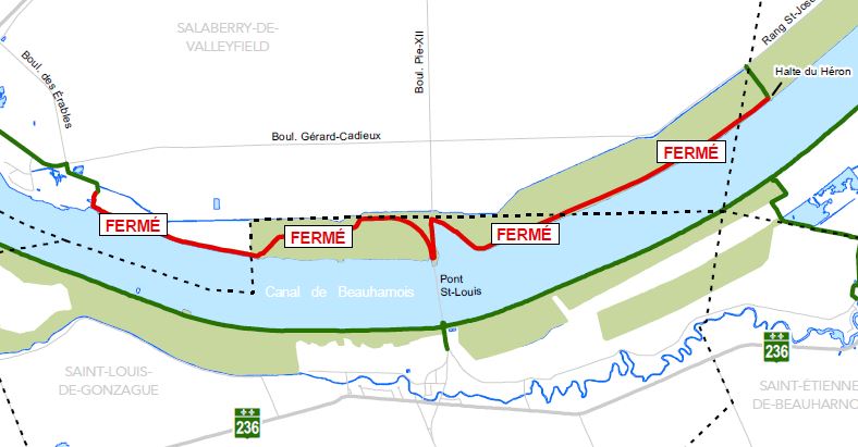 Fermeture temporaire d’un tronçon de piste cyclable
