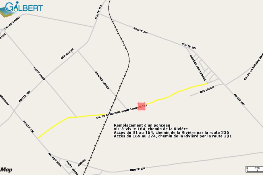 Image illustrant l'article: Fermeture du chemin de la Rivière à Saint-Stanislas-de-Kostka
