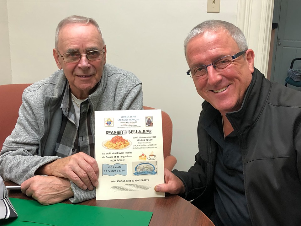 Chevaliers de Colomb: Le Conseil Lac Saint-François en aide à Pacte de rue