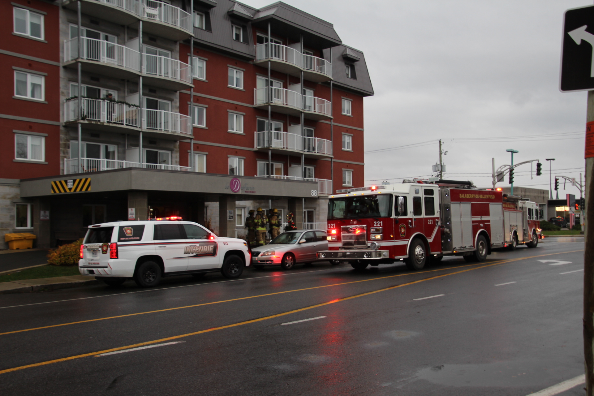 Évacuation partielle des occupants à la Résidence Le Dufferin