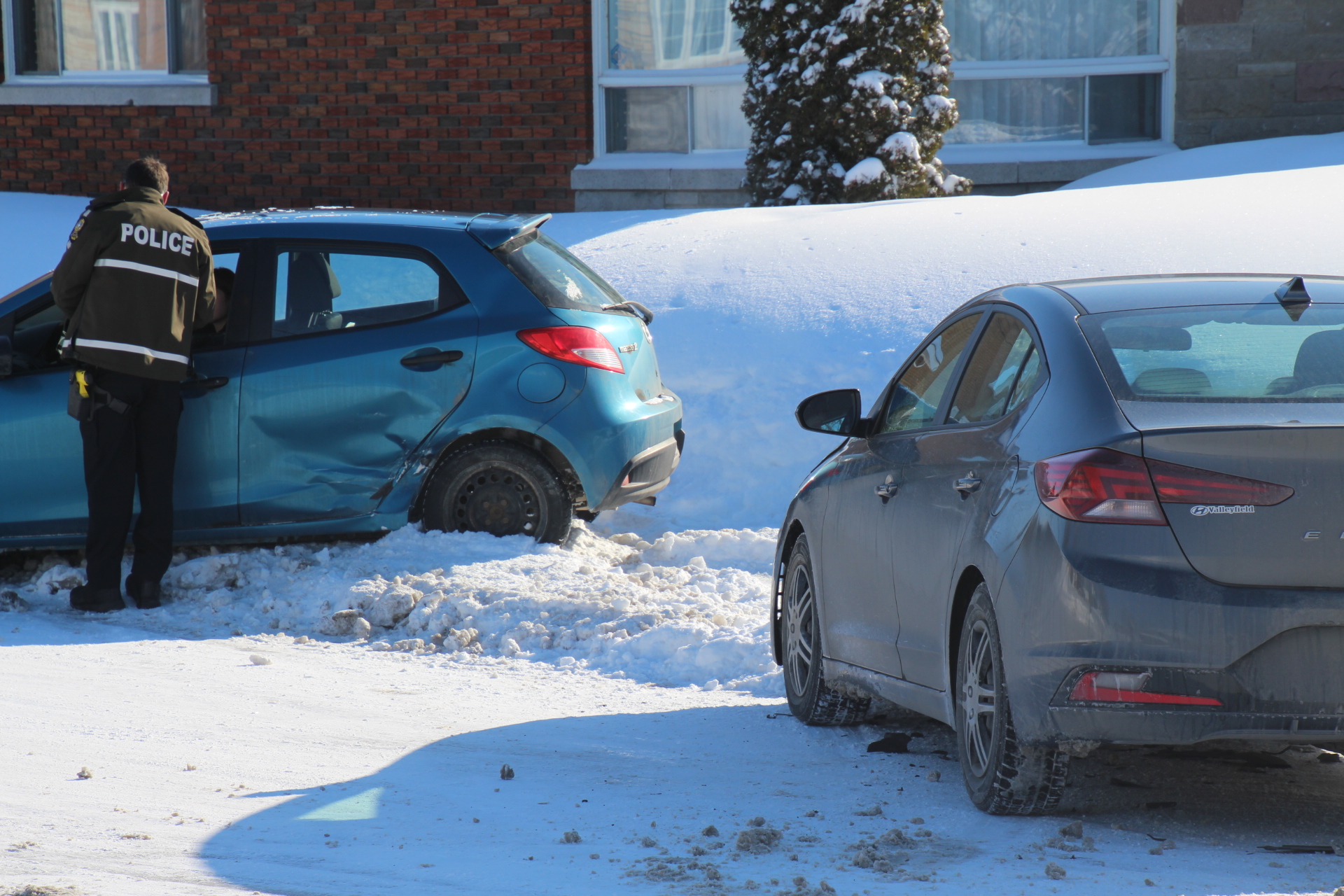 Victime de la chaussée glissante