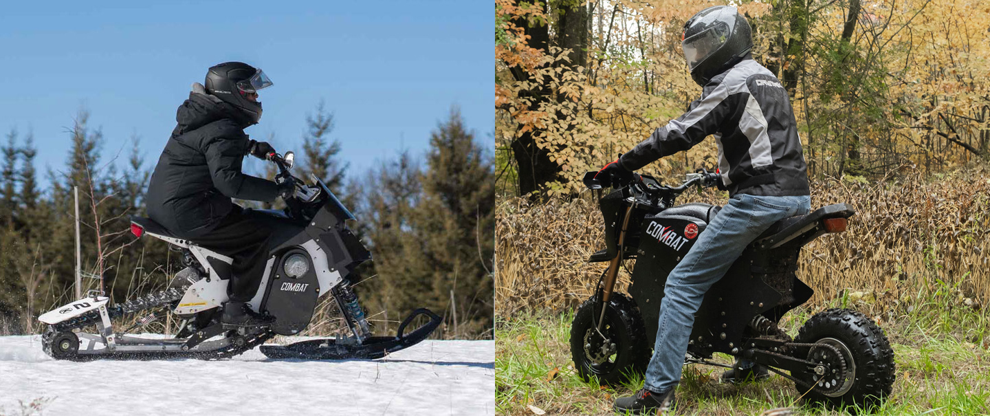 Image illustrant l'article: Une entreprise canadienne lance une moto électrique qui se transforme en motoneige