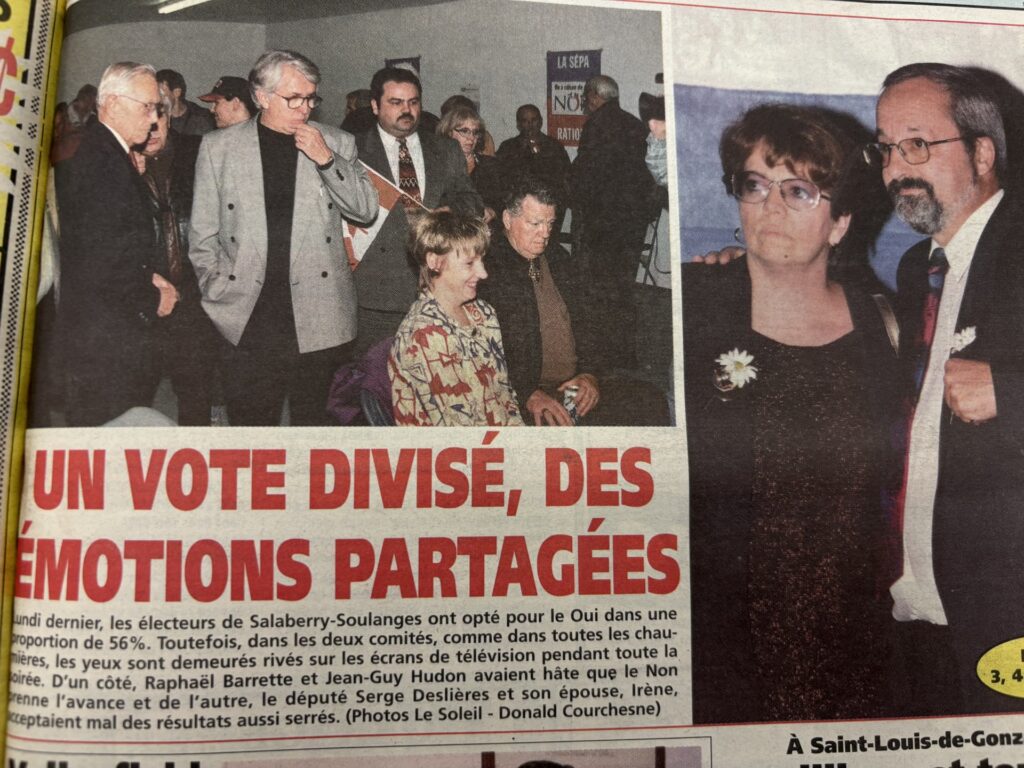 Referendum de 1995: une majorité pour le Oui dans Salaberry-Soulanges