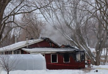 Maison incendiée à Les Cèdres