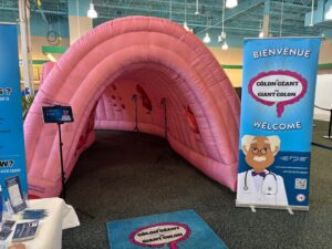 Cancer colorectal : visite d&rsquo;un colon géant pour sensibiliser au dépistage