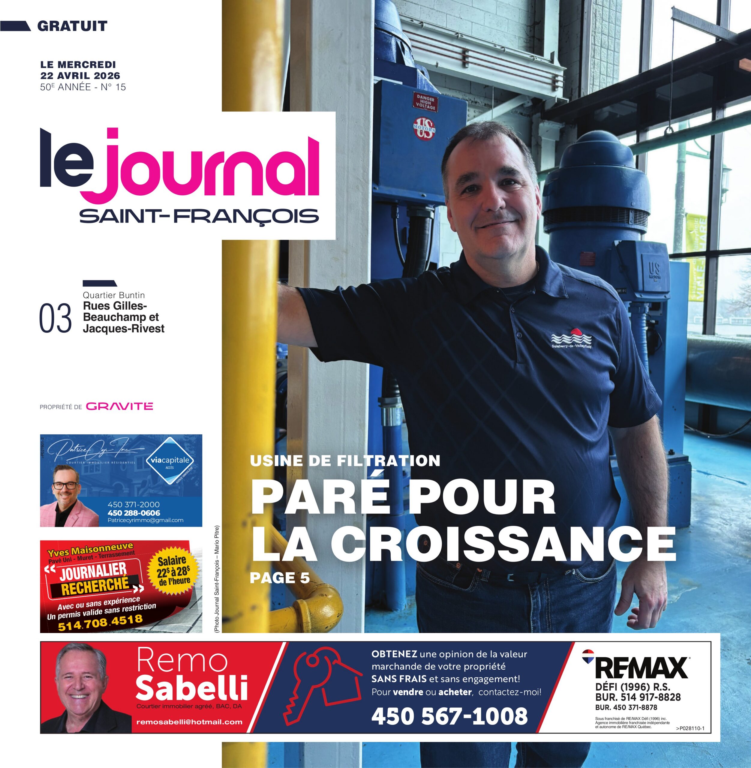 Le journal Saint-François – 22 avril 2026