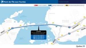Fermeture de nuit du pont de l&rsquo;Ile-aux-Tourtes